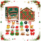 Christmas Squishies Advent Calendar 24 Days, Cute Squishy Slow Rising Stress Relief Toys, Unique Desktop Christmas Decorations & Ornaments for Home, Office, Winter Countdown Gift Mystery Box