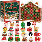 Christmas Squishies Advent Calendar 24 Days, Cute Squishy Slow Rising Stress Relief Toys, Unique Desktop Christmas Decorations & Ornaments for Home, Office, Winter Countdown Gift Mystery Box