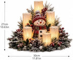 Christmas Lighted Centerpiece with Flameless Candle Glow (Snowman)