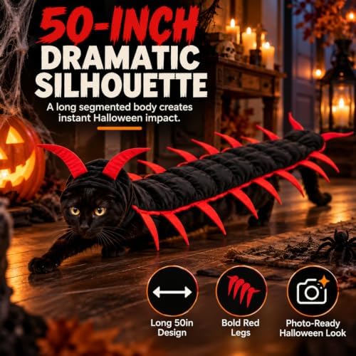 Centipede Cat Costume, 3D Halloween Centipede Costume for Cats & Small Dogs