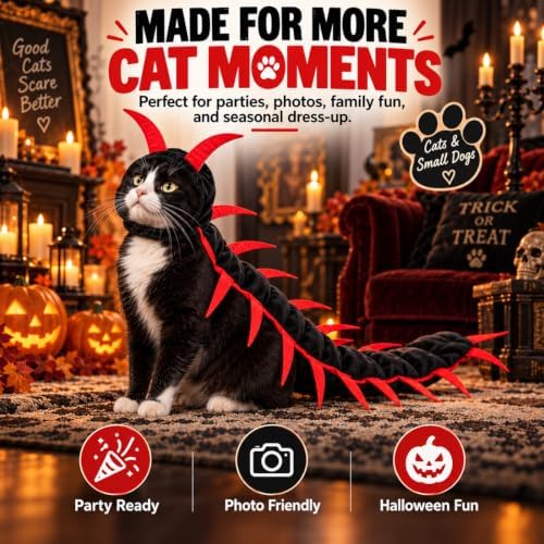 Centipede Cat Costume, 3D Halloween Centipede Costume for Cats & Small Dogs