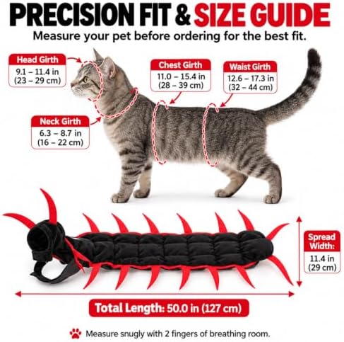 Centipede Cat Costume, 3D Halloween Centipede Costume for Cats & Small Dogs