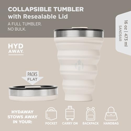 Tumbler Travel Pack, 16oz Collapsible Cup with Protective Case