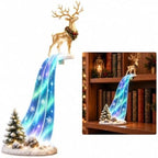 Christmas Shelf-Edge Lighted Scene Decor, Resin Reindeer Shelf Sitter