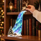 Christmas Shelf-Edge Lighted Scene Decor, Resin Reindeer Shelf Sitter