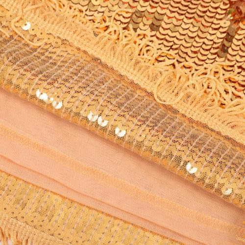 Golden Sequins Tassel Vest for Women Stage Party Costume Top
