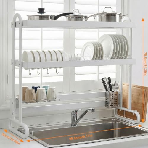 Stainless Steel Dish Drainer with Utensil Holder