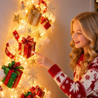 24'' Christmas Magic Trail Wall Light, Santa Sleigh Reindeer Wall Lights F
