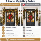 Garland Hanger for Front Door, Adjustable No Hardware Garland Hanger