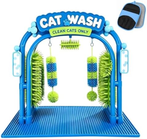 Interactive Cat Wash Toy & Self Grooming Station, Cat Car Wash Scratcher