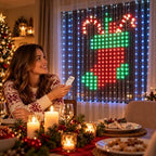 Smart Curtain Lights with App Control, DIY Window Hanging Decor，Ball 8×8 Ft