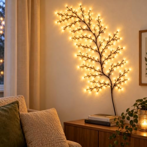 Willow Vine Lights for Wall, Enchanted Willow Vine Lights with Remote，7.5FT