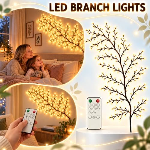 Willow Vine Lights for Wall, Enchanted Willow Vine Lights with Remote，7.5FT