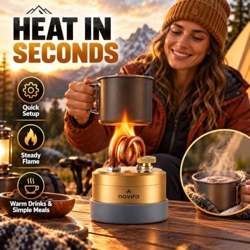 Novira Firenest Portable Brass Alcohol Stove