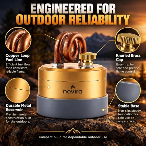 Novira Firenest Portable Brass Alcohol Stove