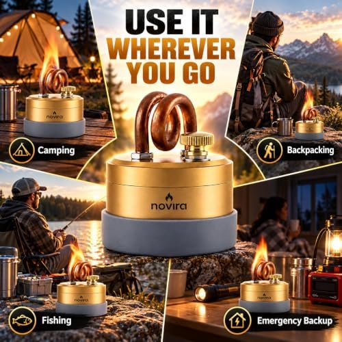 Novira Firenest Portable Brass Alcohol Stove