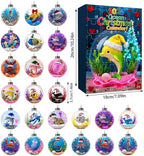 2026 Advent Calendar, 24 Days 2D Acrylic Christmas Ornaments, #F