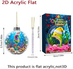 2026 Advent Calendar, 24 Days 2D Acrylic Christmas Ornaments, #F