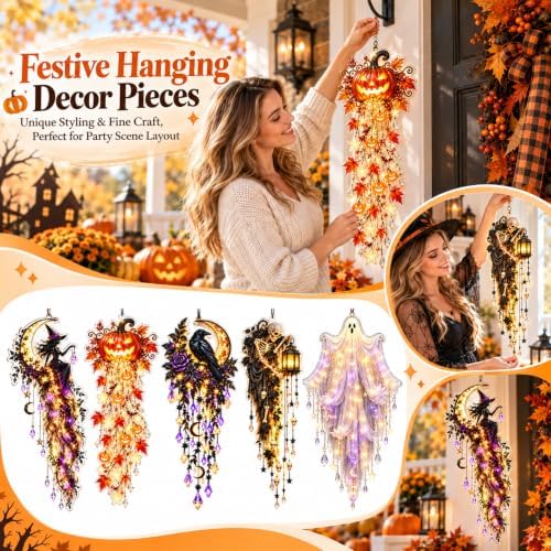 16'' Elegant Halloween Cascade Wall Light, Halloween Orange Pumpkin Lights