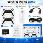 Retro Game Stick 4K Wireless Video Game Console with 40000 Games and 26 Emulators Dual 2.4G Wireless Controllers