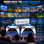 Retro Game Stick 4K Wireless Video Game Console with 40000 Games and 26 Emulators Dual 2.4G Wireless Controllers