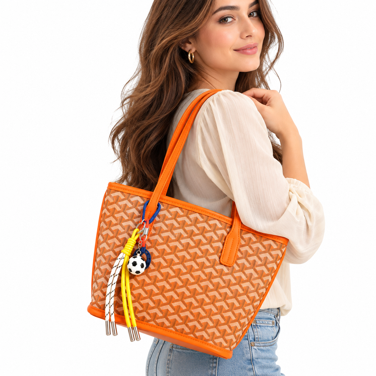 Luxury Collection Designer Women's Handbag Tote ‚Äì Geometric Print PU Leather with Zipper Closure