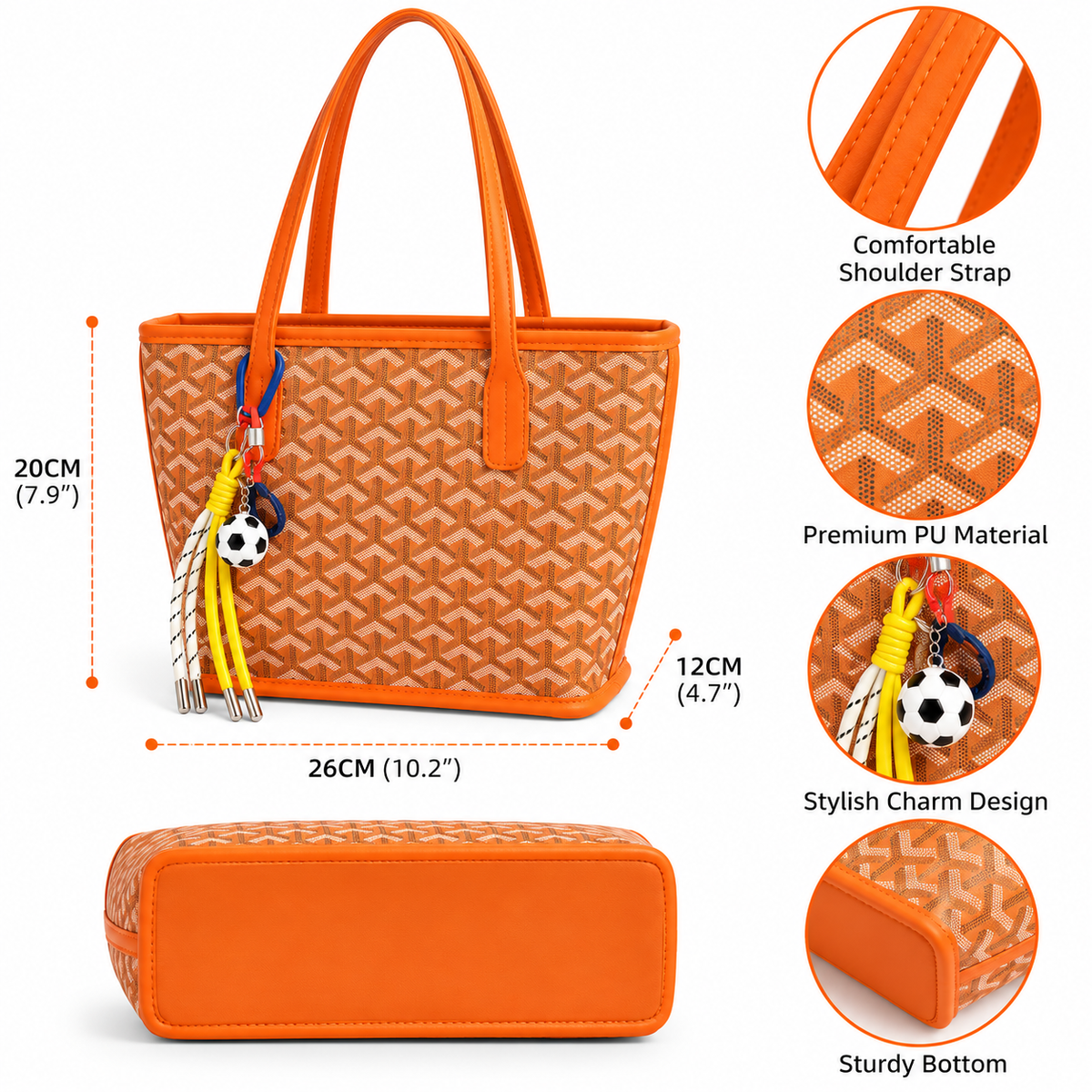 Luxury Collection Designer Women's Handbag Tote ‚Äì Geometric Print PU Leather with Zipper Closure