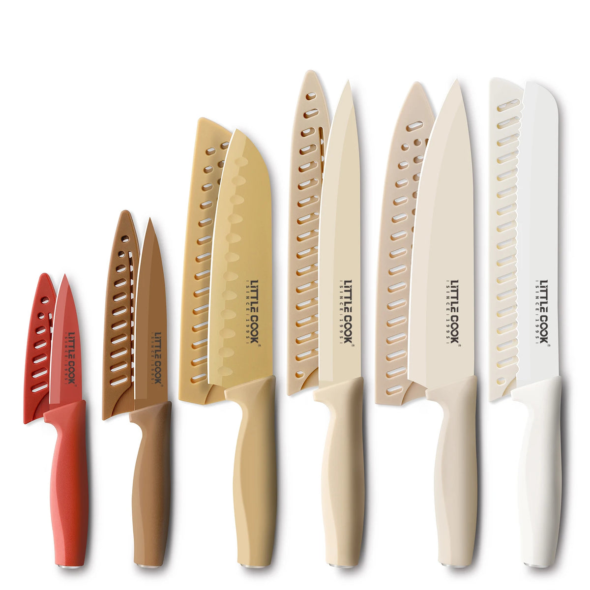 6PCS Stainless Steel Kitchen Chef Knife Set with Protective Cover for Home and Kitchen