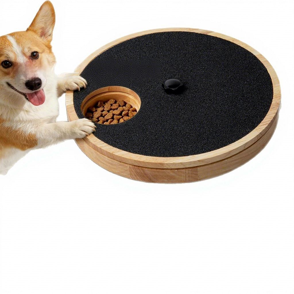 Dog Nail Scratch Pad Pet Claw Grinding Board with Treat Dispenser Rotating Dog Nail Trimming Board for Grooming Filing Training Indoor Paw Care 11.41 X 11.41 X 1.10in