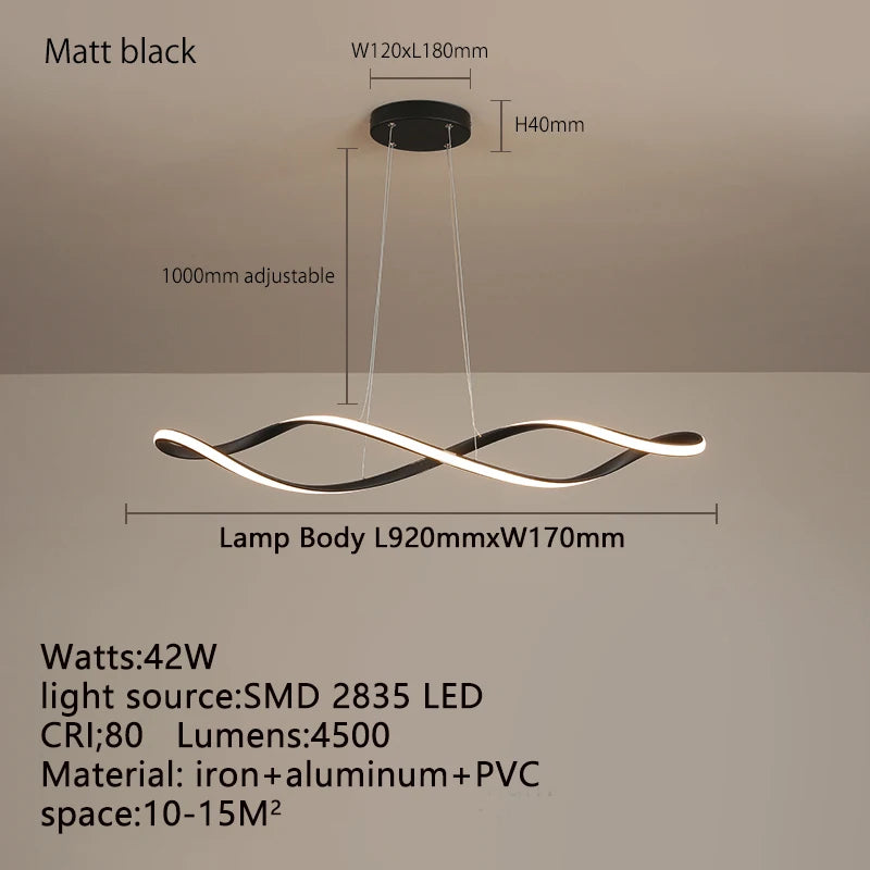 Modern LED Chandelier Pendant Light w/Remote , Adjustable Height Dimmable Ceiling Light for Kitchen Island, Dining Room Lighting