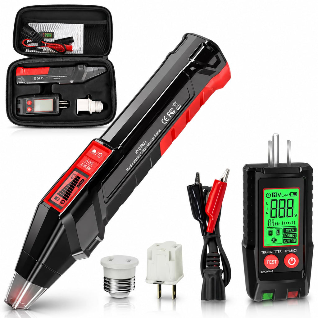 Digital Circuit Breaker Finder and Outlet Tester Kit with LCD Display