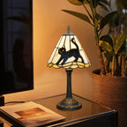Tiffany Stained Glass Black Cat Table Lamp for Home Decoration