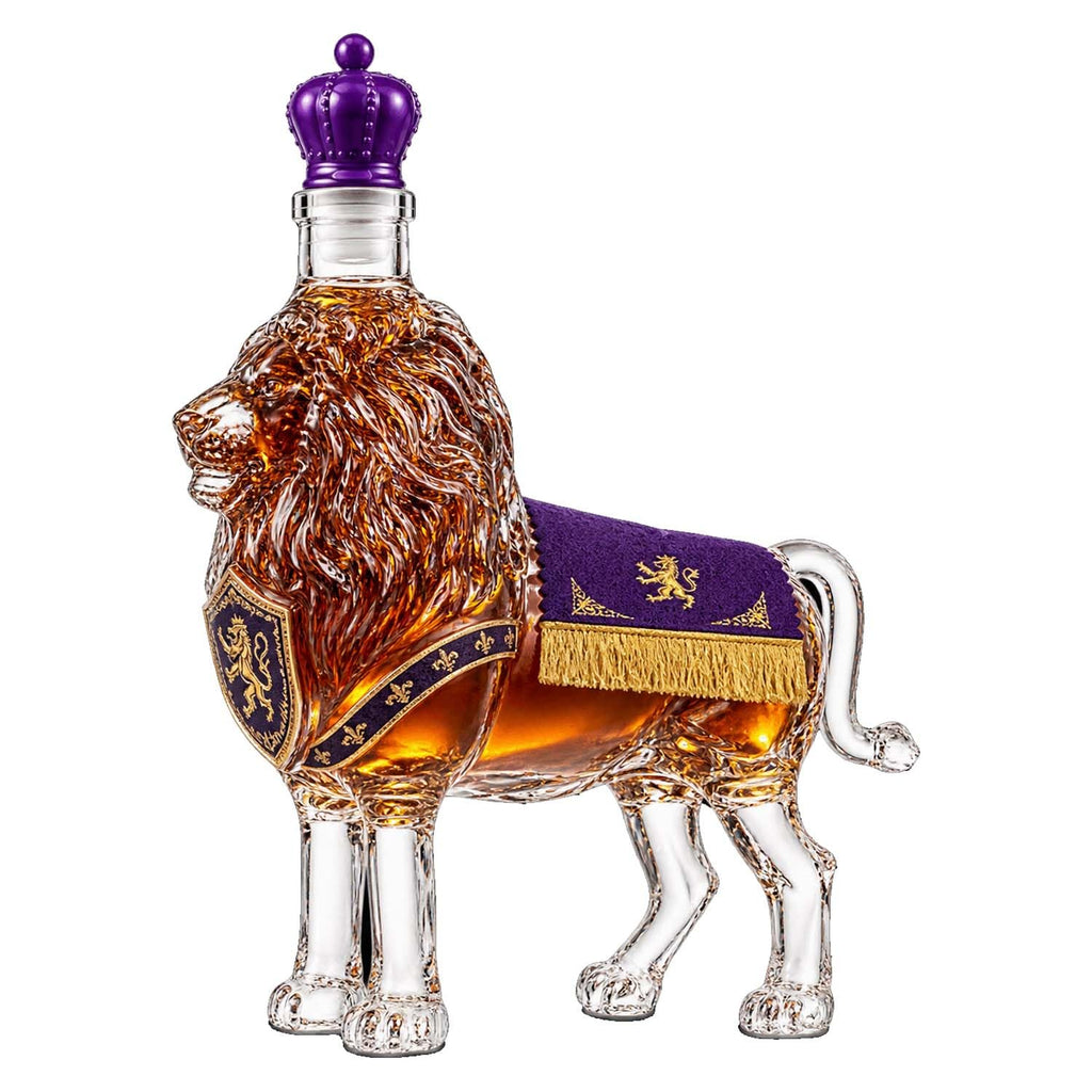 Royal Lion Whiskey Decanter, 3D Crown Glass Bottle