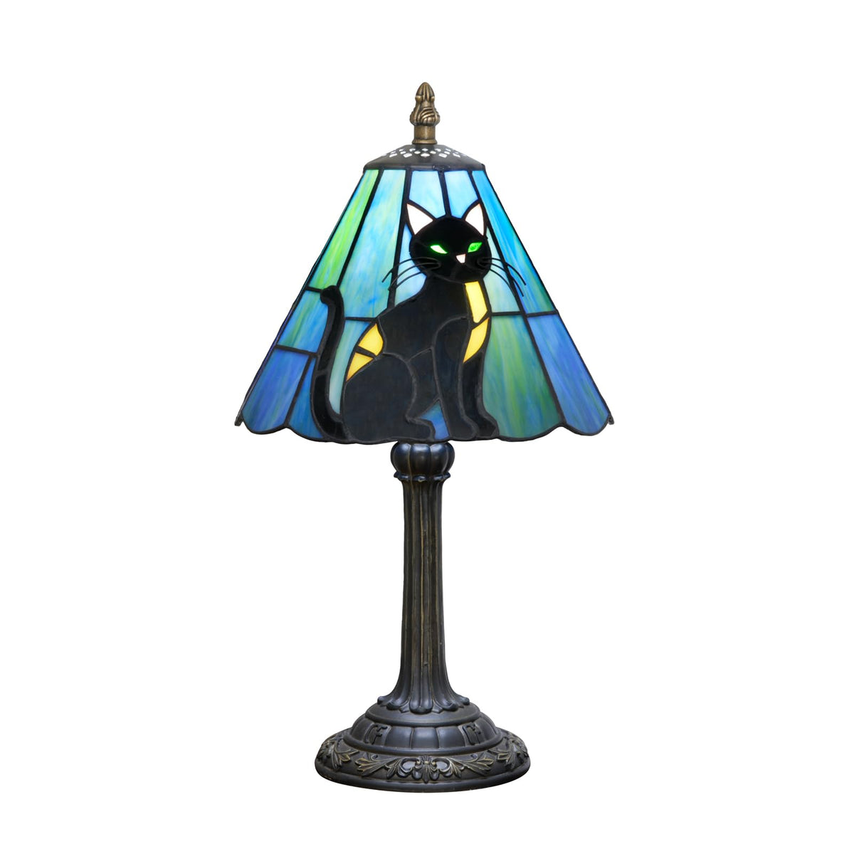 Tiffany Stained Glass Table Lamp Black Cat Bedside Lamp Home Decoration