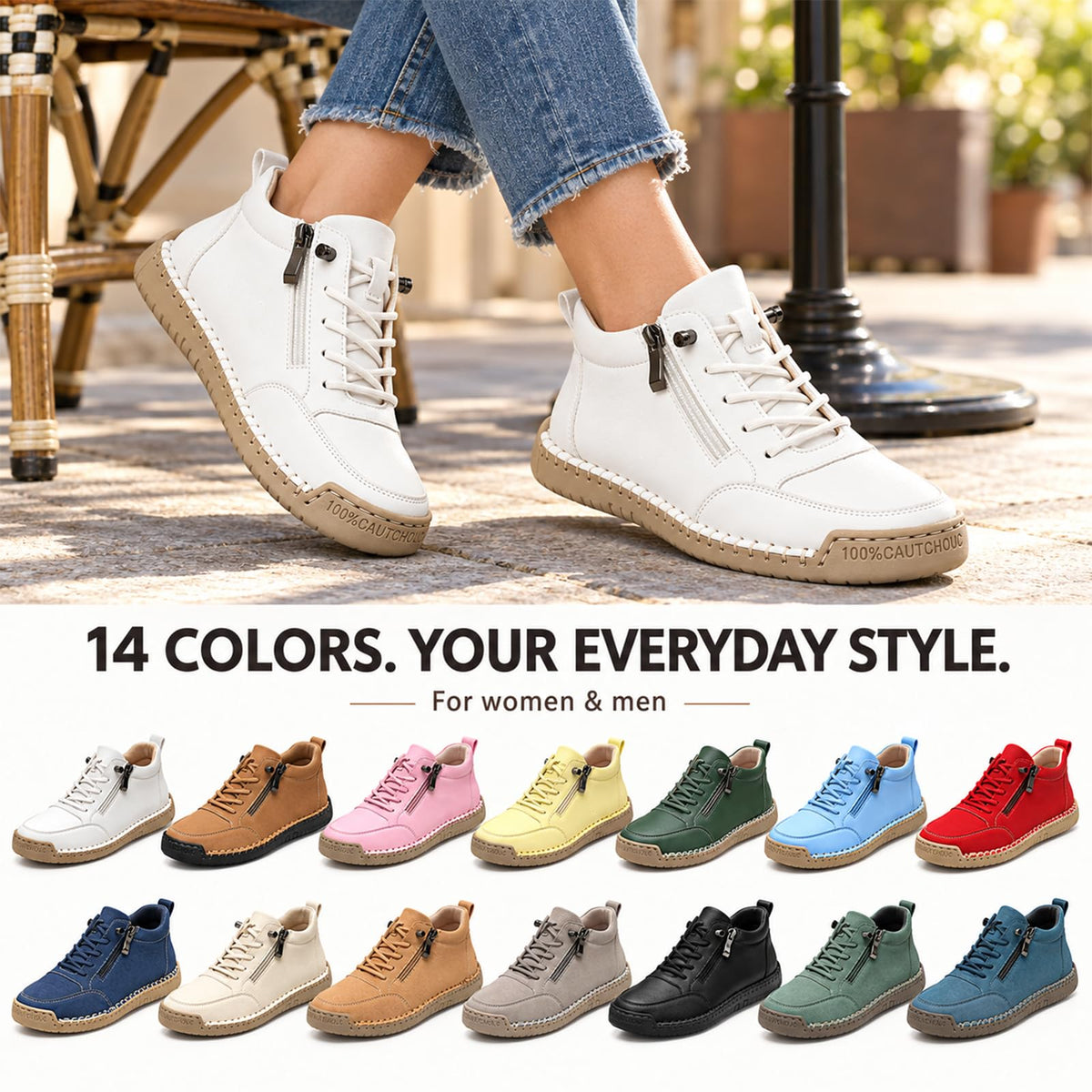 2027 Urban Comfortable Orthopedic Zipper Sneakers for Women Men
