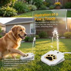 Paw Activated Outdoor Dog Water Fountain, Heavy-Duty Sprinkler with Brass Valve