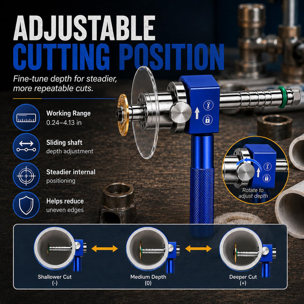 Precision PVC Internal Pipe Cutter, 1-1/4" PVC Inside Pipe Cutter Tool