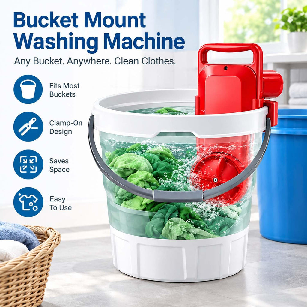 Portable Bucket Washing Machine, 5-Gallon Mini Washer with Timer (red)