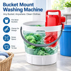 Portable Bucket Washing Machine, 5-Gallon Mini Washer with Timer (red)