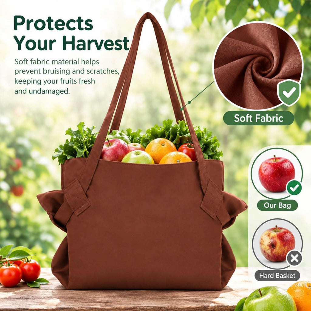Picking Bag Water-Resistant Shoulder Harvest Bag Woven Sack for Orchard (Black)