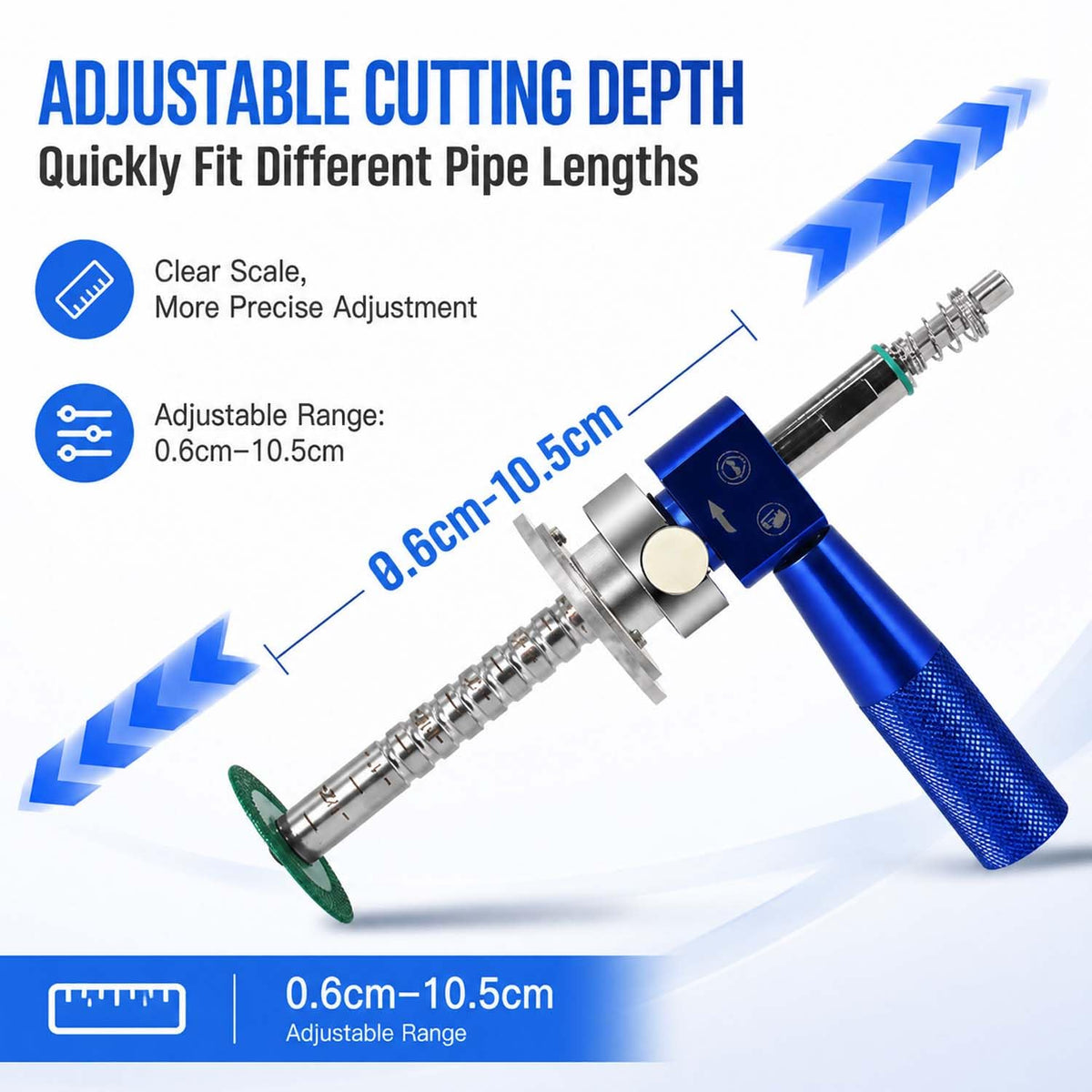 PVC Internal Pipe Cutter, Inside Tool with Diamond Cutting Wheel (A)