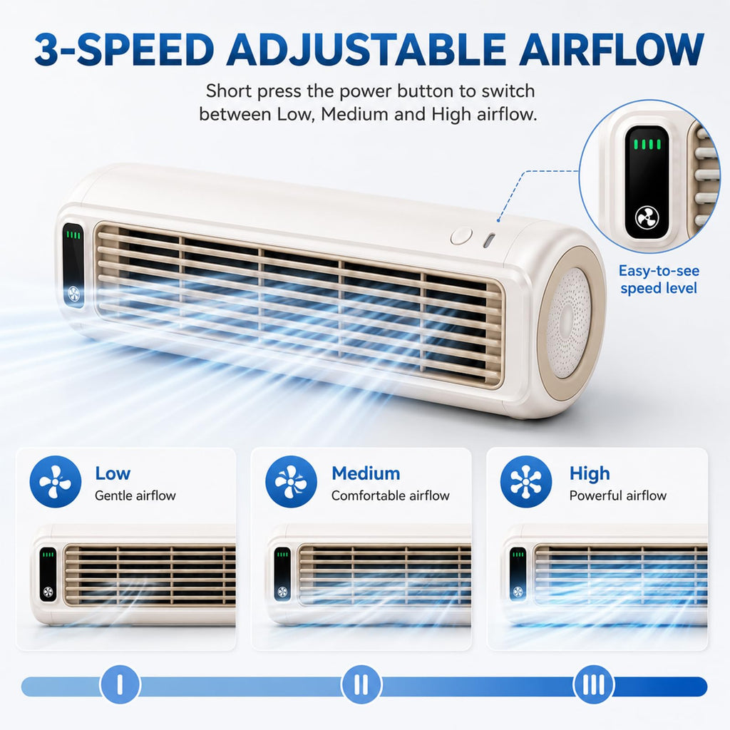 Upgrade Cooling Ace Portable Air conditioner Mini Cooling Fan with 3 Speeds