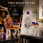 Royal Lion Whiskey Decanter, 3D Crown Glass Bottle