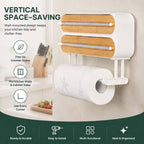 Magnetic Foil & Plastic Wrap Organizer, 3-in-1 Dispenser with Cutter (B, XL)
