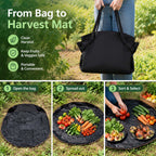 Picking Bag Water-Resistant Shoulder Harvest Bag Woven Sack for Orchard (Black)