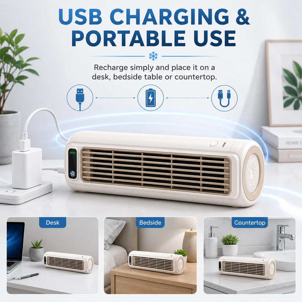 Upgrade Cooling Ace Portable Air conditioner Mini Cooling Fan with 3 Speeds