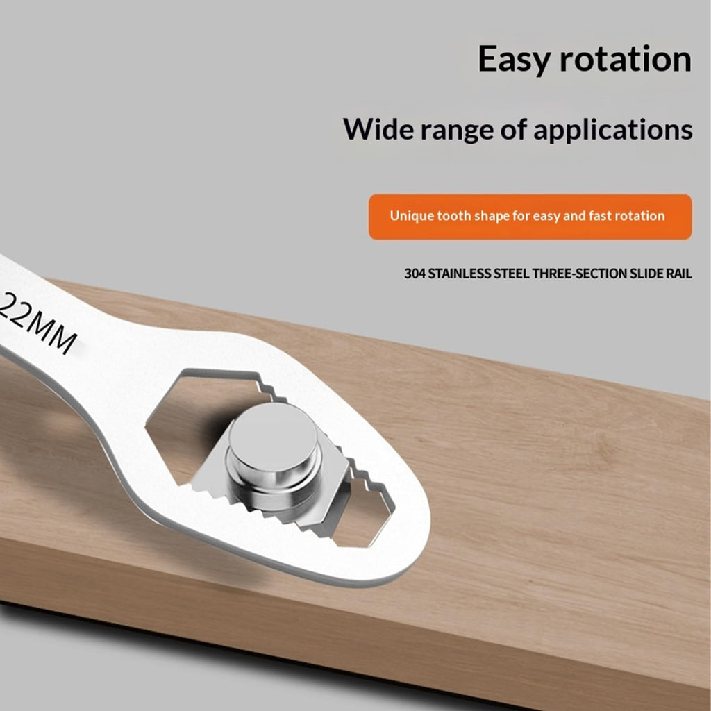 Universal Double Ended Wrench Set, Self Adjusting Heavy Duty Multifunctional Repair Tool