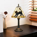 Tiffany Stained Glass Black Cat Table Lamp for Home Decoration