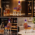 Royal Lion Whiskey Decanter, 3D Crown Glass Bottle
