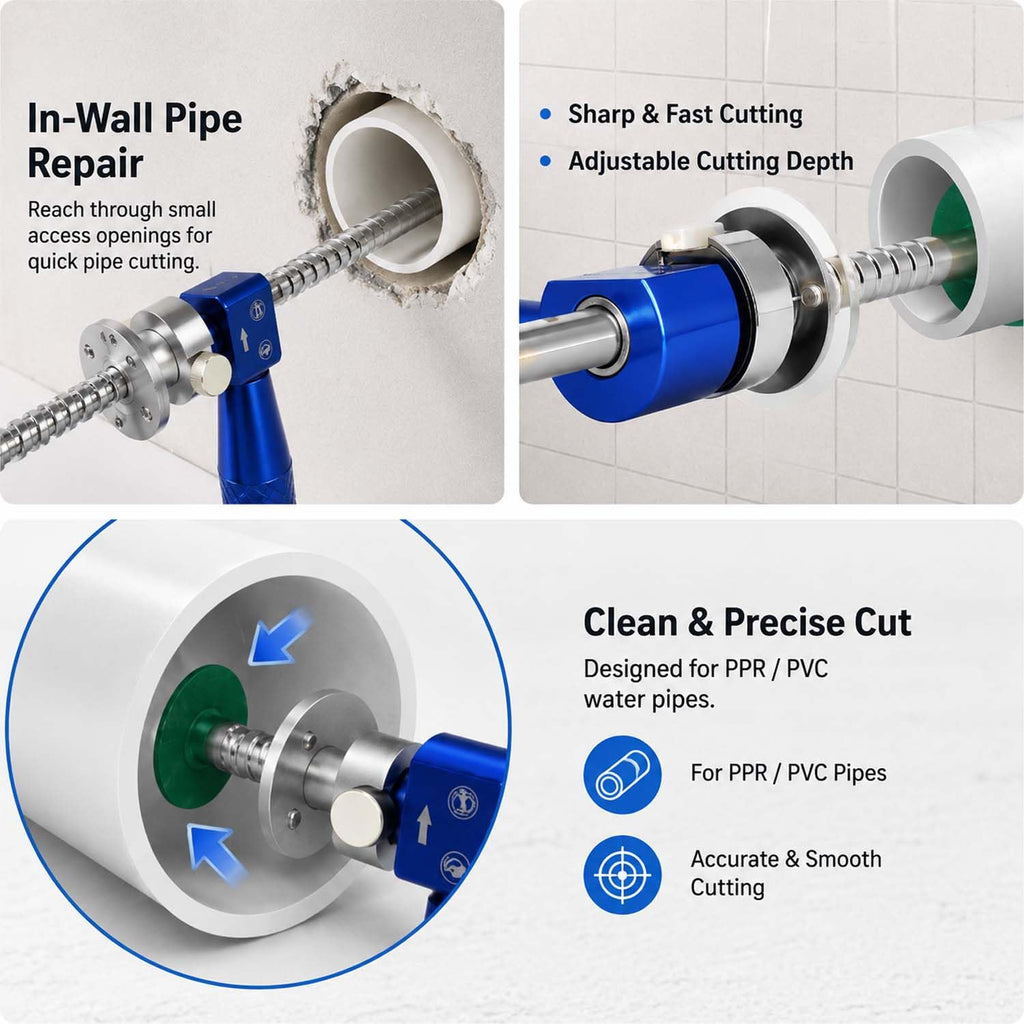 PVC Internal Pipe Cutter, Inside Tool with Diamond Cutting Wheel (A)